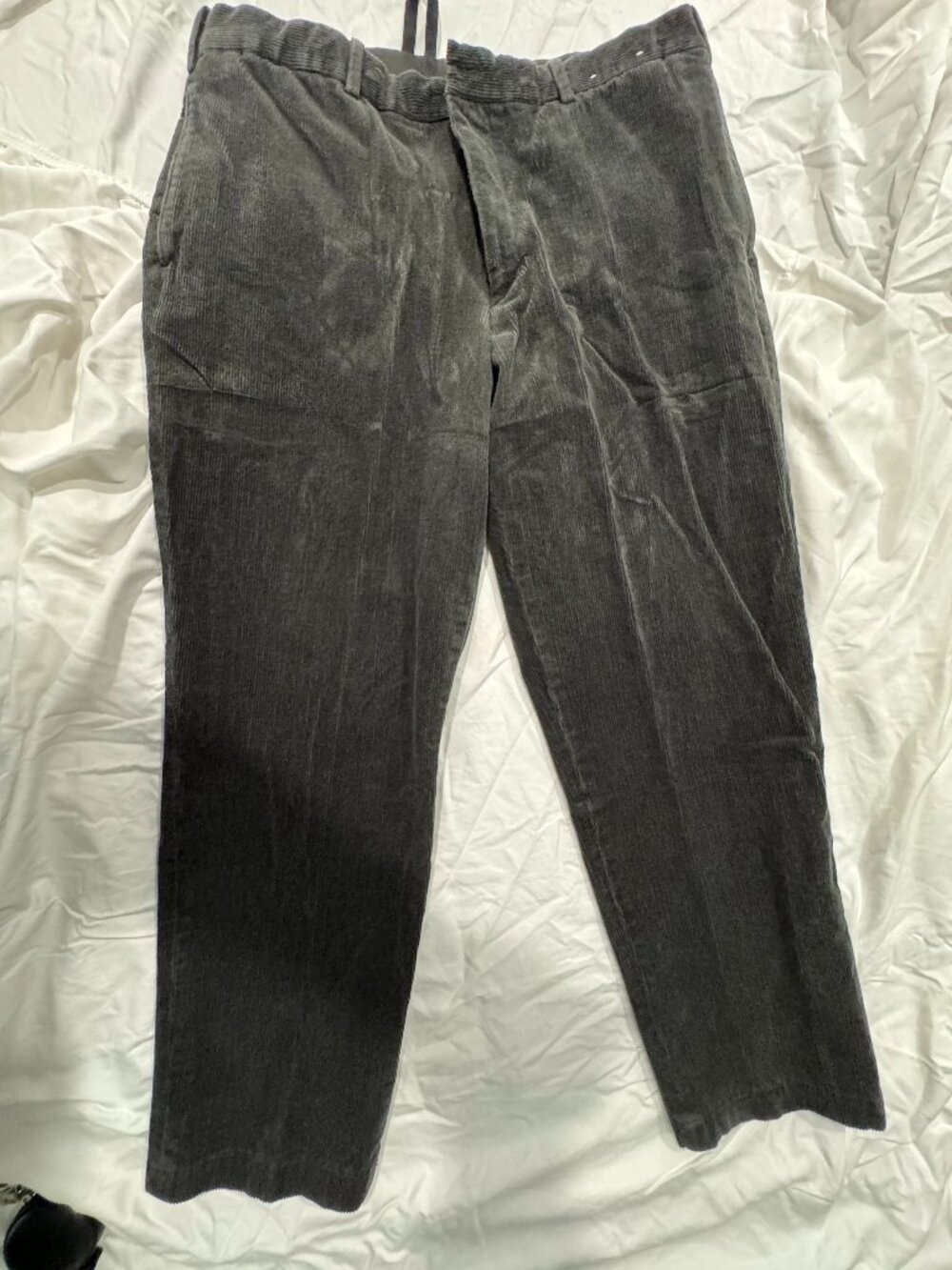 Uniqlo Corduroy Pants Mens XL Black Stretch Straight Leg